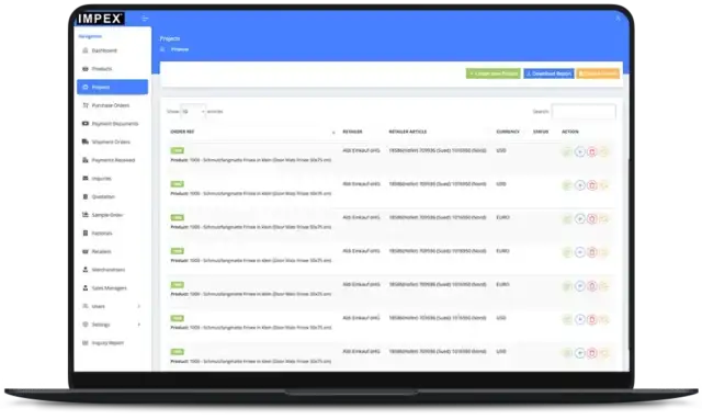 IMPEX Data Platform Screen 4