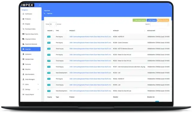 IMPEX Data Platform Screen 3