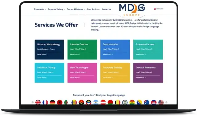 MDG Europe - New Website Development with Innovation