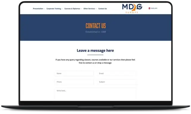 MDG Europe - New Website Development with Innovation