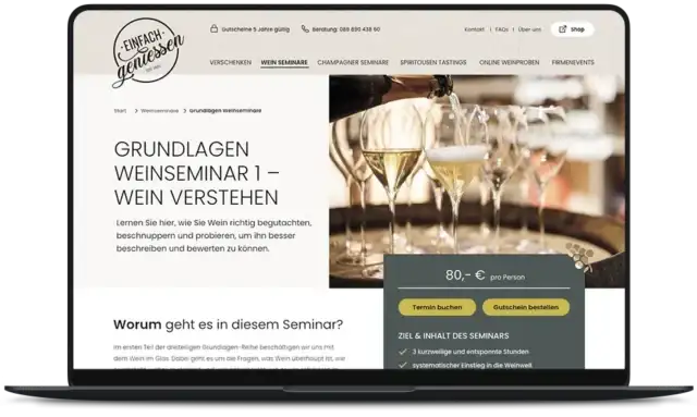einfach geniessen – Seminar platform  - Homepage