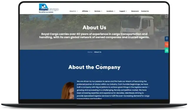 Royal Cargo Website - About Us