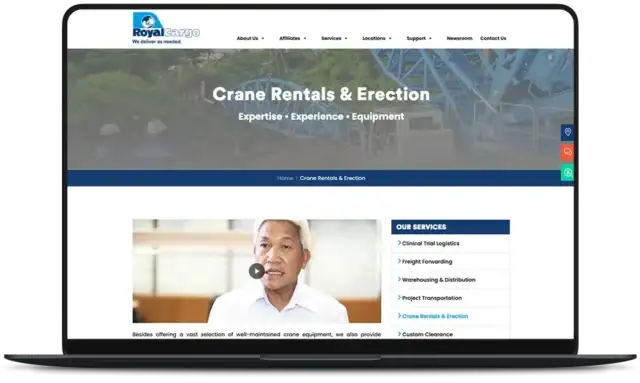 Royal Cargo Website - Services