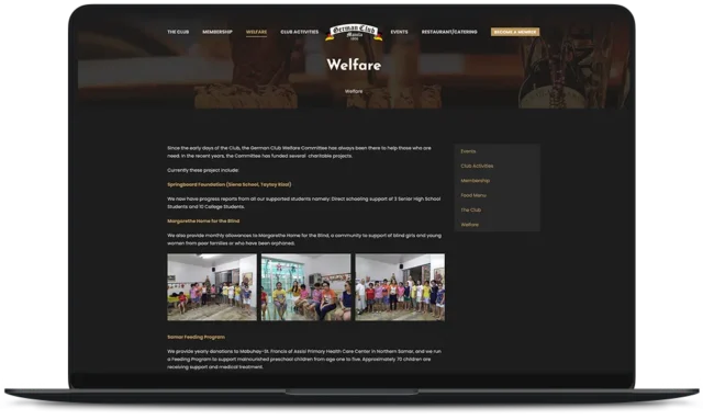 German Club Manila Website - Welfare