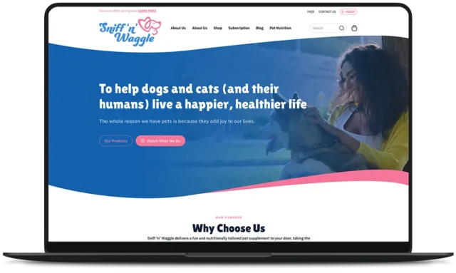 Sniff ’n Waggle Website Homepage