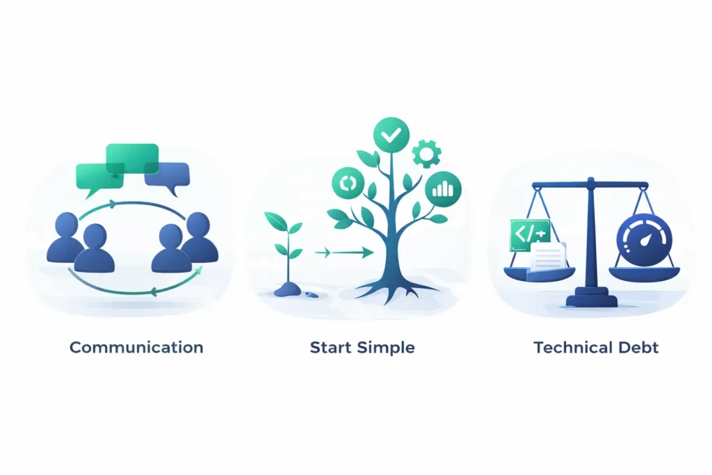 Pegotec Singapore software development lessons about communication, simplicity, and technical debt