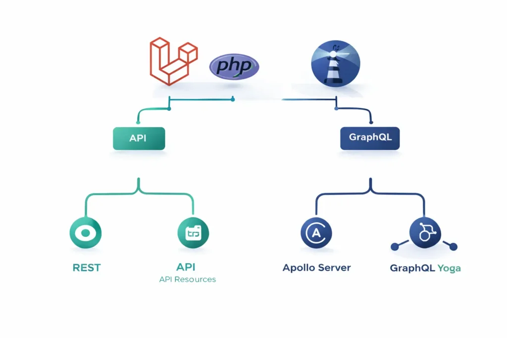 REST vs GraphQL framework support in Laravel and Node.js