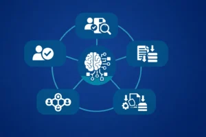 Overview of five AI agent business use cases — customer onboarding, research, document processing, internal operations, and multi-agent workflows 