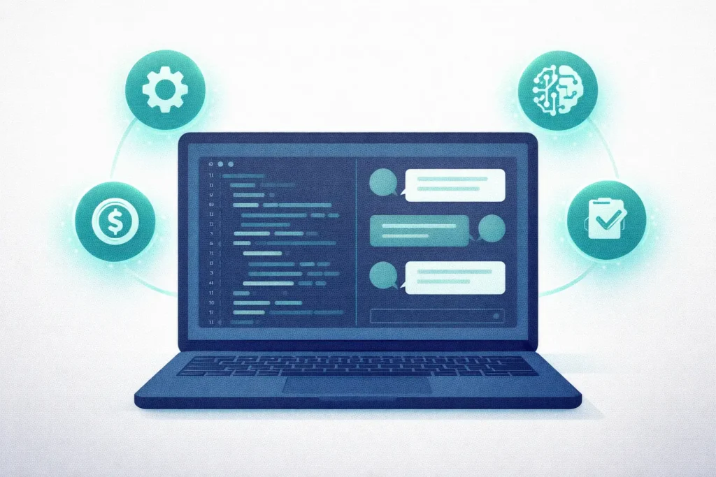 Hands-on AI training exercise — participants building a real prototype during a Pegotec developer workshop