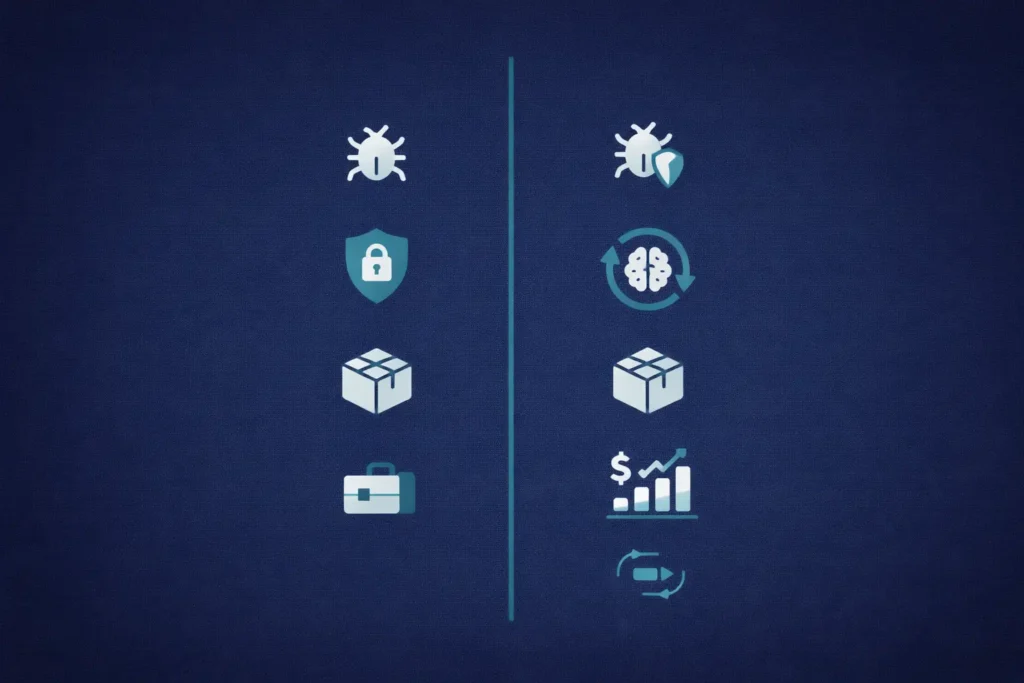 Comparison of traditional software maintenance versus AI-enhanced software maintenance requirements
