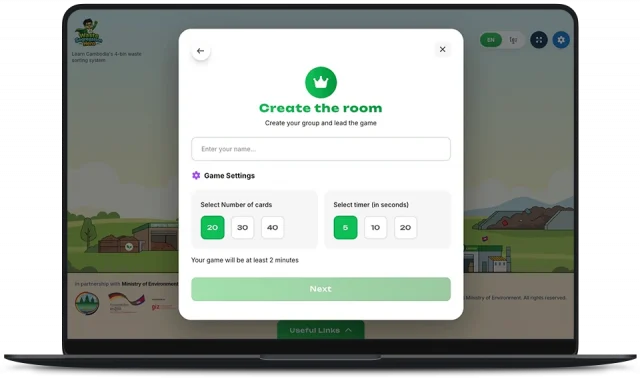 Multiplayer host setup for choosing the number of waste cards and the per-card timer before starting a session.
